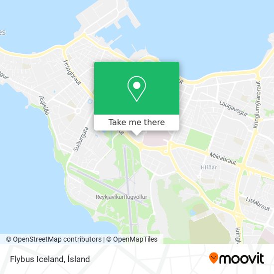 Mapa Flybus Iceland