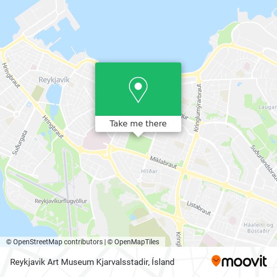 Mapa Reykjavik Art Museum Kjarvalsstadir