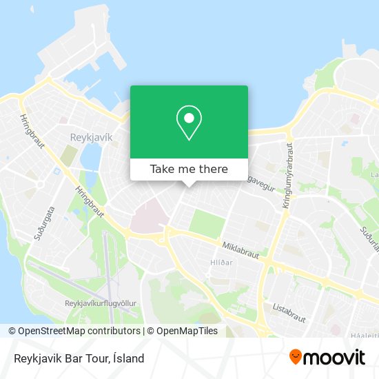 Mapa Reykjavik Bar Tour