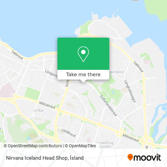 Nirvana Iceland Head Shop map