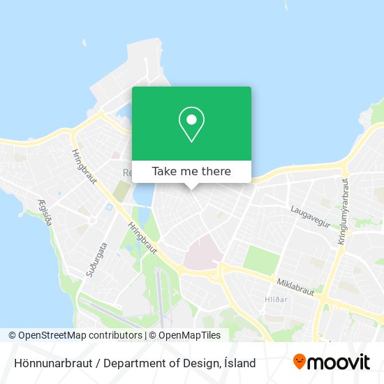 Mapa Hönnunarbraut / Department of Design