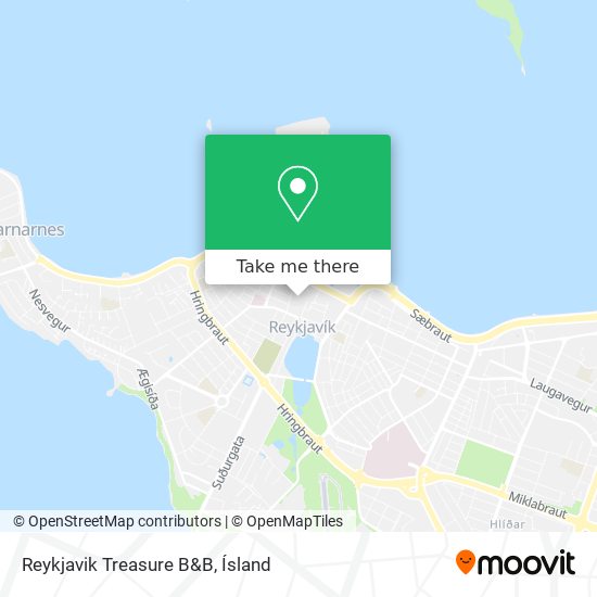 Mapa Reykjavik Treasure B&B