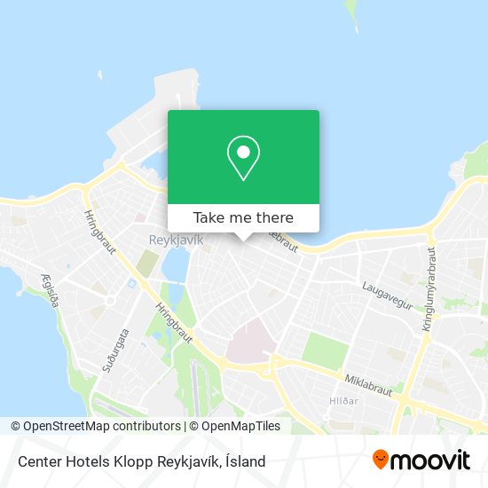 Mapa Center Hotels Klopp Reykjavík