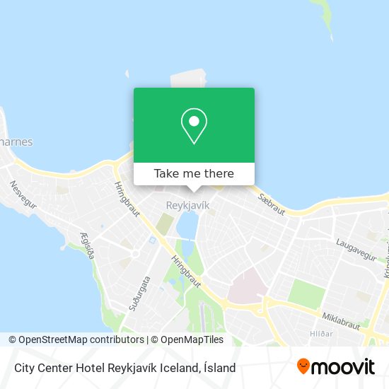 Mapa City Center Hotel Reykjavík Iceland