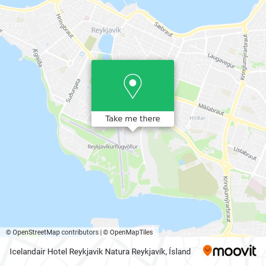 Mapa Icelandair Hotel Reykjavik Natura Reykjavík