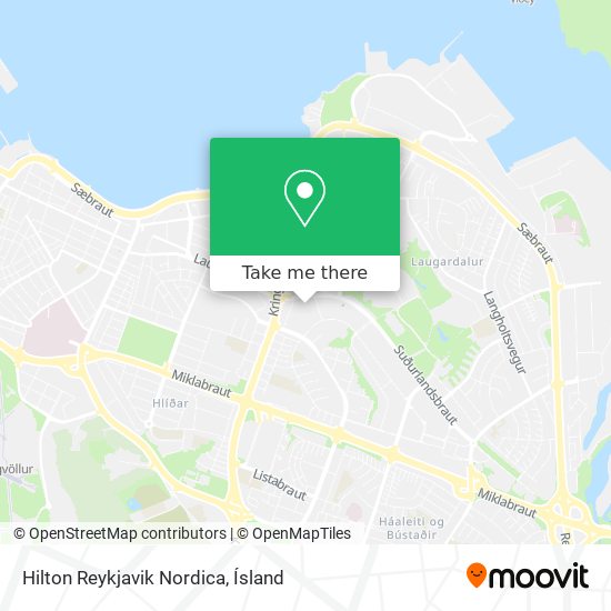 Mapa Hilton Reykjavik Nordica