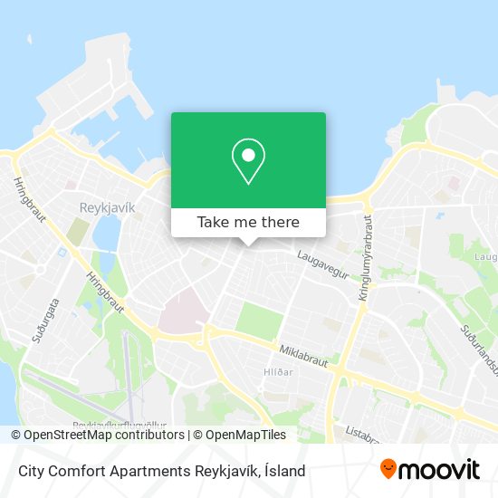 Mapa City Comfort Apartments Reykjavík