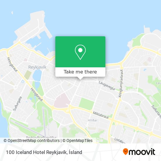 100 Iceland Hotel Reykjavík map
