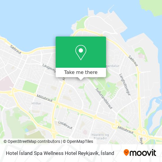 Mapa Hotel Ísland Spa Wellness Hotel Reykjavík