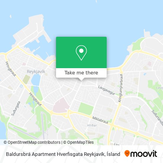 Baldursbrá Apartment Hverfisgata Reykjavík map