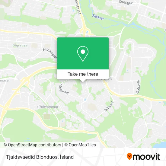 Tjaldsvaedid Blonduos map