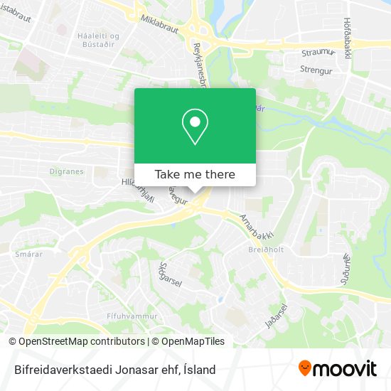 Mapa Bifreidaverkstaedi Jonasar ehf