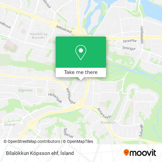 Bílalökkun Kópsson ehf map