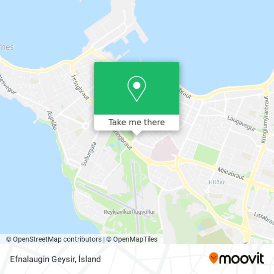 Mapa Efnalaugin Geysir