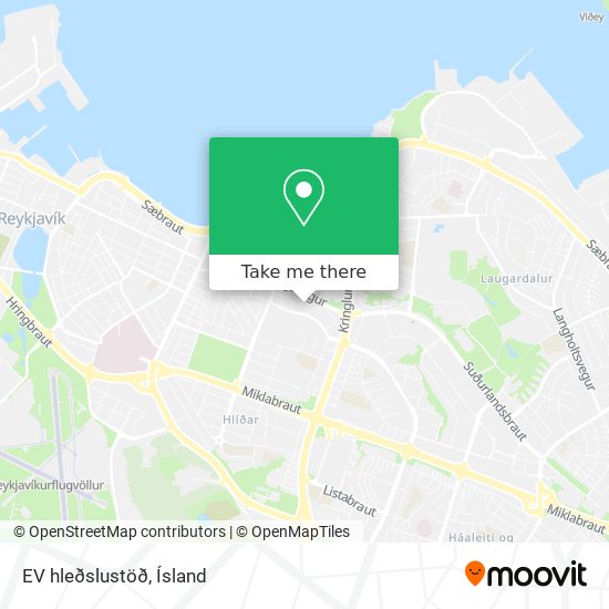 EV hleðslustöð map