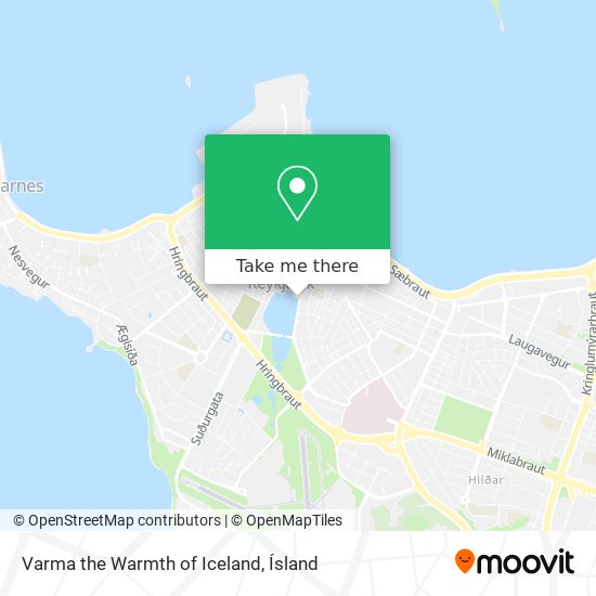 Varma the Warmth of Iceland map