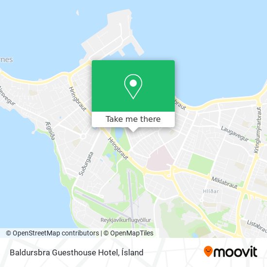 Mapa Baldursbra Guesthouse Hotel