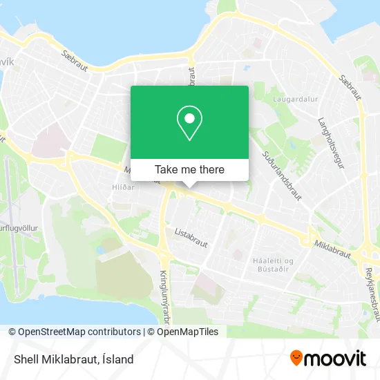 Shell Miklabraut map