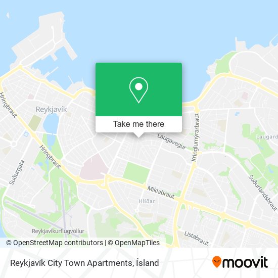 Mapa Reykjavík City Town Apartments