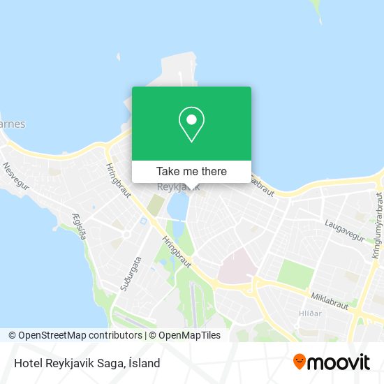 Mapa Hotel Reykjavik Saga