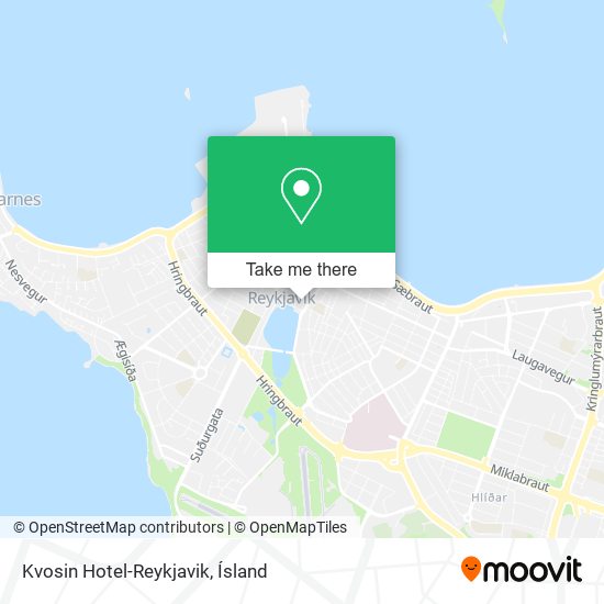 Mapa Kvosin Hotel-Reykjavik