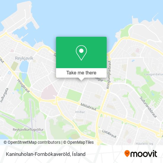 Kanínuholan-Fornbókaveröld map