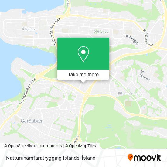 Natturuhamfaratrygging Islands map