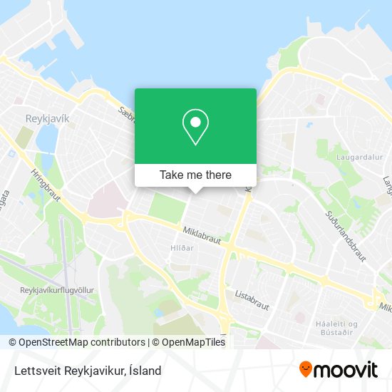 Lettsveit Reykjavikur map