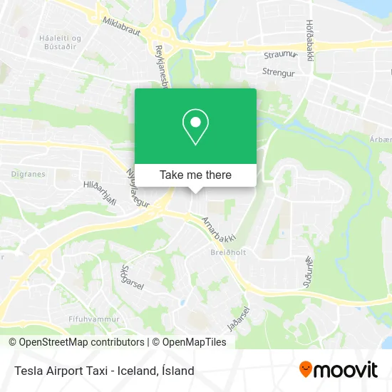 Tesla Airport Taxi - Iceland map