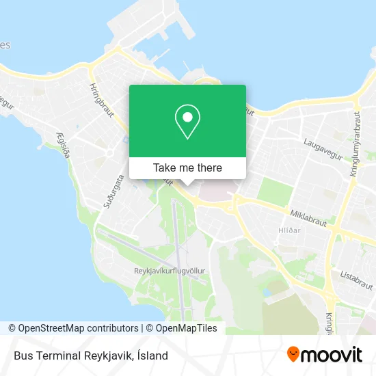 Bus Terminal Reykjavik map