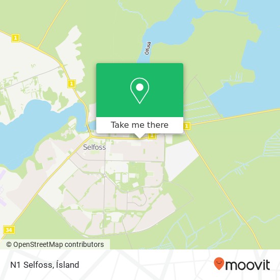 N1 Selfoss map