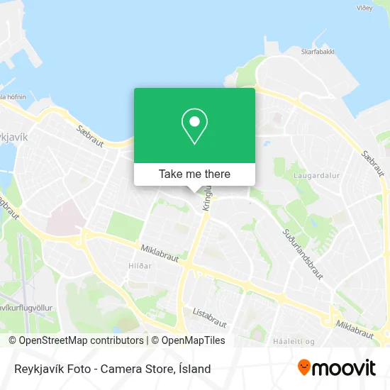 Reykjavík Foto - Camera Store map