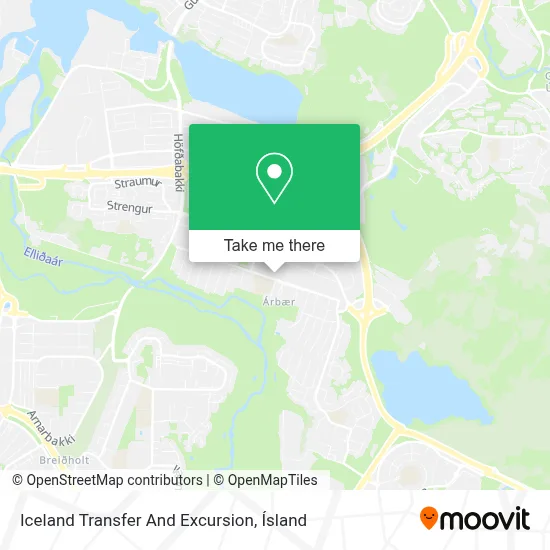 Iceland Transfer And Excursion map
