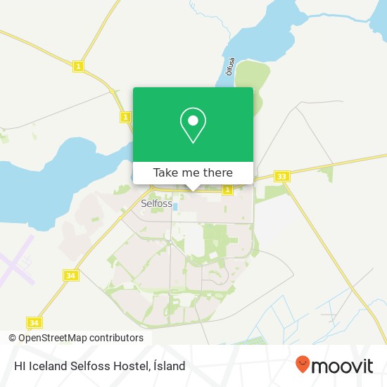 HI Iceland Selfoss Hostel map