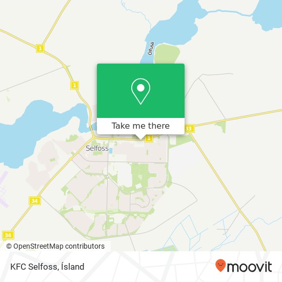 Mapa KFC Selfoss