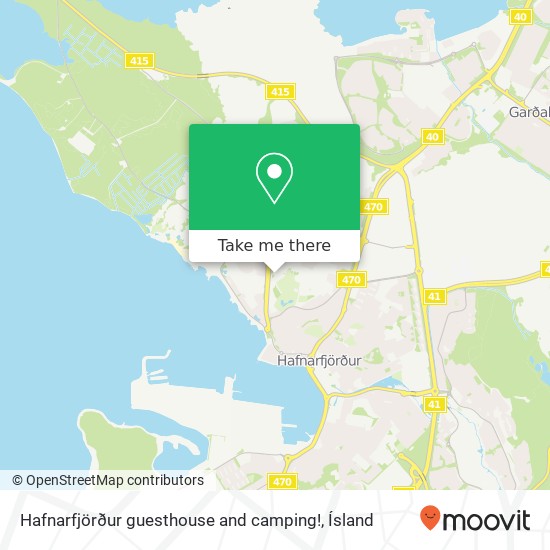 Mapa Hafnarfjörður guesthouse and camping!