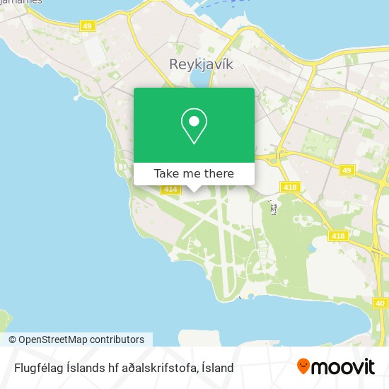 Mapa Flugfélag Íslands hf aðalskrifstofa