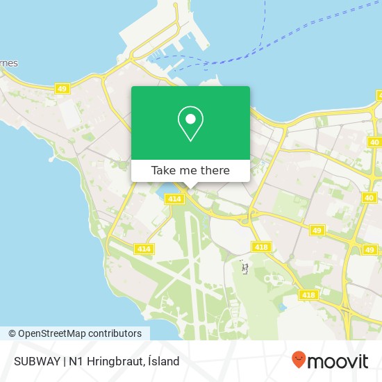 Mapa SUBWAY | N1 Hringbraut