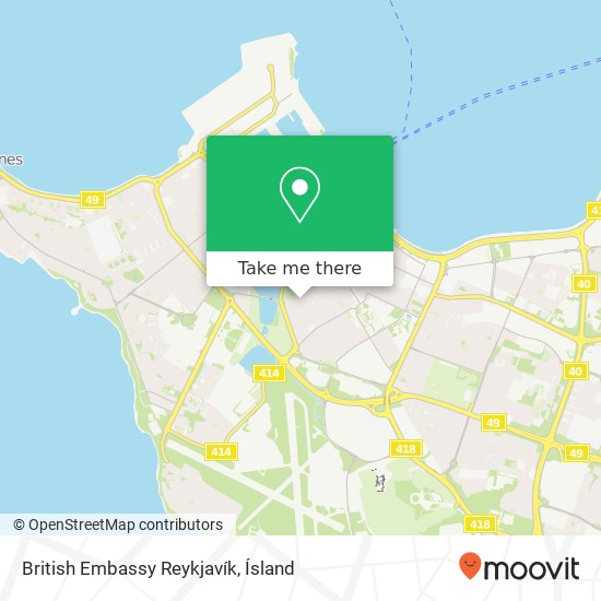 Mapa British Embassy Reykjavík