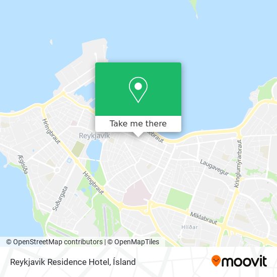 Mapa Reykjavik Residence Hotel