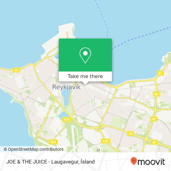 Mapa JOE & THE JUICE - Laugavegur
