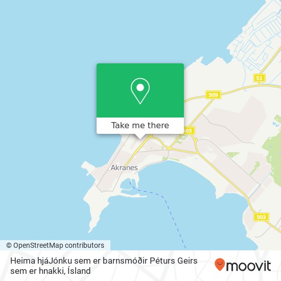 Heima hjáJónku sem er barnsmóðir Péturs Geirs sem er hnakki map