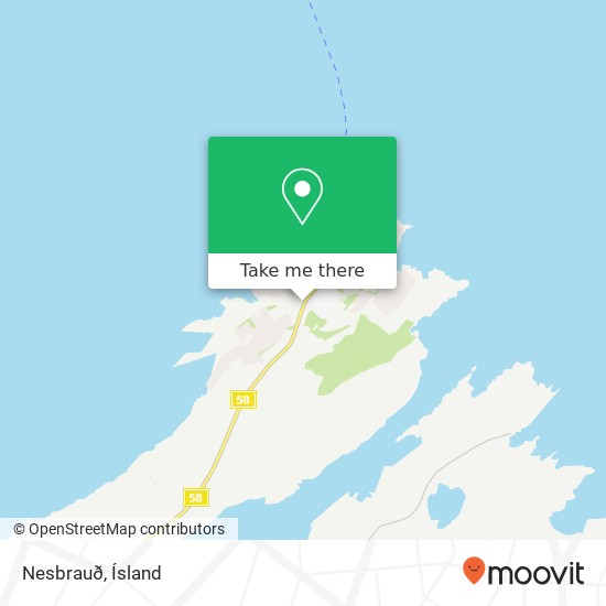 Nesbrauð map