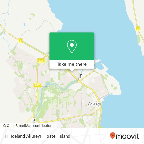 Mapa HI Iceland Akureyri Hostel