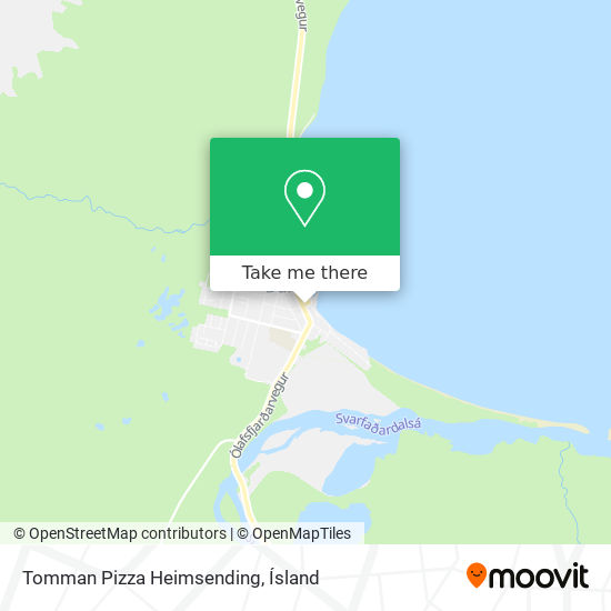 Mapa Tomman Pizza Heimsending