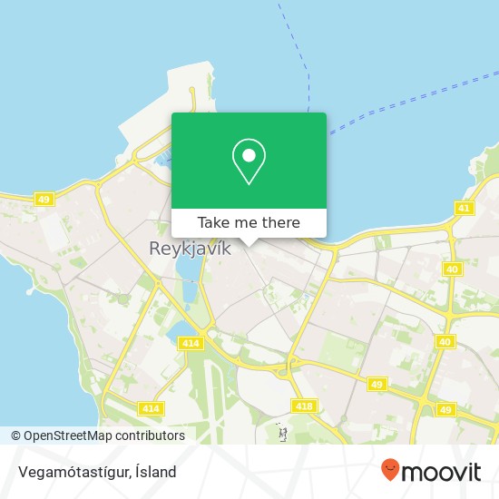 Vegamótastígur map