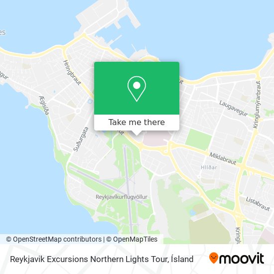 Reykjavik Excursions Northern Lights Tour map