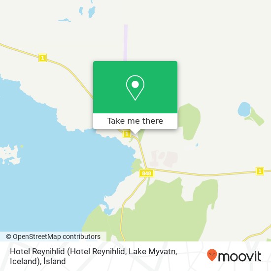 Mapa Hotel Reynihlid (Hotel Reynihlid, Lake Myvatn, Iceland)