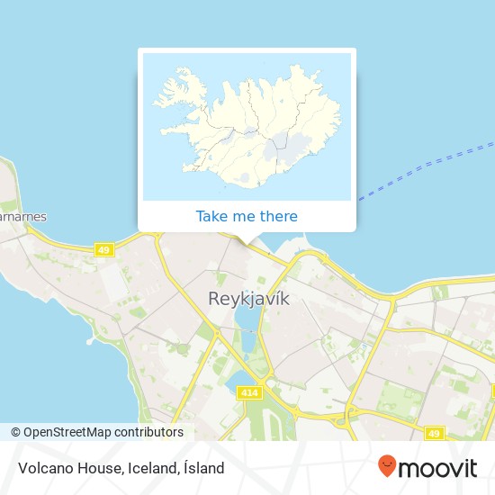 Mapa Volcano House, Iceland