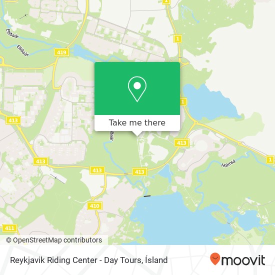 Mapa Reykjavik Riding Center - Day Tours